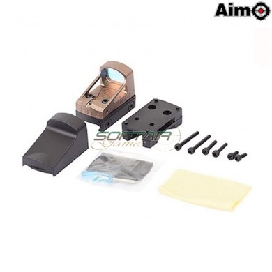Red Dot Rms Type Reflex W/vented Mount & Spacer Dark Earth Aim-o (ao6006-de)