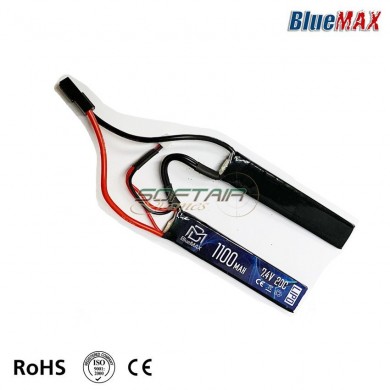 Lipo Battery Mini Tamiya Connector 7.4v X 1110mah 20c Cqb Type Bluemax-power® (bmp-7.4x1110-cqb)
