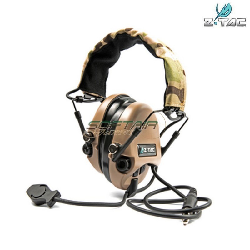Cuffia/microfono Dark Earth Hi-threat Tea Style Tier 1 Z-tactical (z110-de)