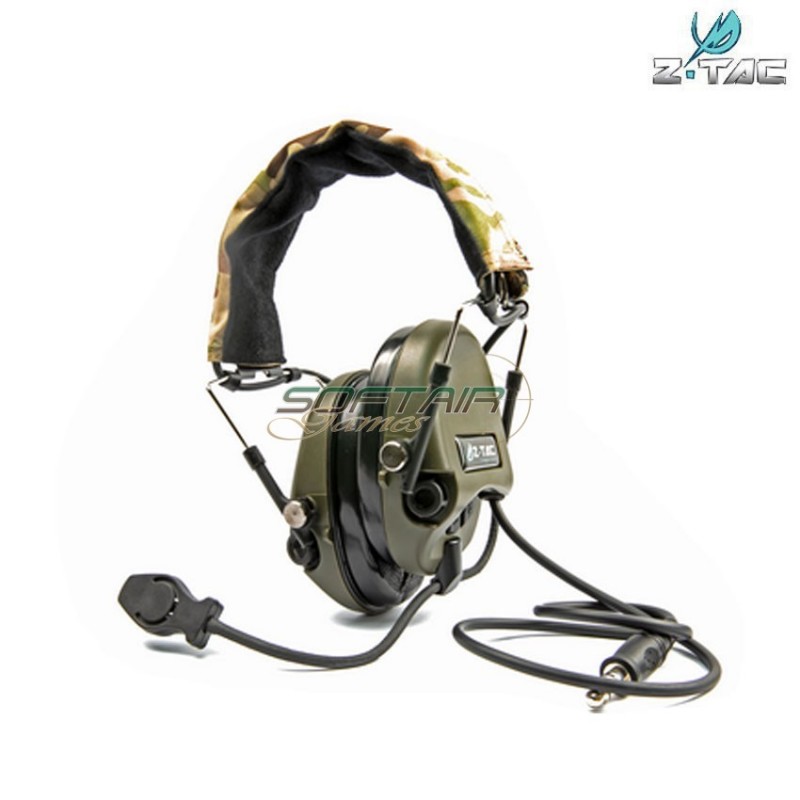 Cuffia/microfono Foliage Green Hi-threat Tea Style Tier 1 Z-tactical (z110-fg)