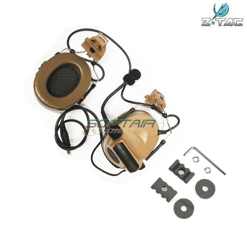 Cuffia/microfono Comtac Ii Dark Earth Per Elmetto Arc System Z-tactical (z031-de)