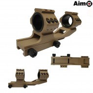 Scope Mount Top Rail 25.4mm/30mm Extend Ring Dark Earth Aim-o (ao9032-de)