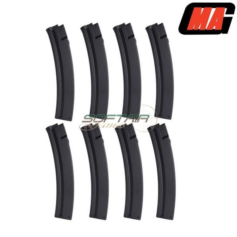 Set 8 Caricatori Monofilari Black 90bb Polimero Per Mp5 Aeg Mag (mag-002)