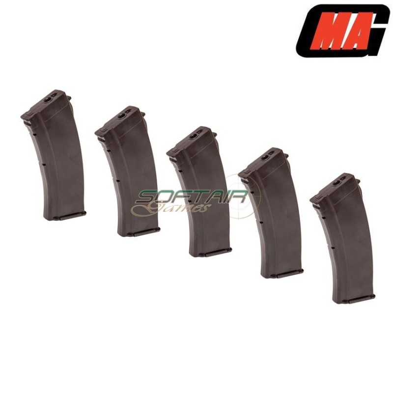 Set 5 Caricatori Monofilari Plum 100bb Polimero Per Ak Aeg Mag (mag-008a)