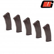 Set 5 Mid-caps Magazines Plum 100bb Polymer For Ak Aeg Mag (mag-008a)