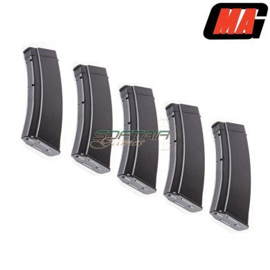 Set 5 Mid-caps Magazines Black 100bb Polymer For Ak Aeg Mag (mag-008c)