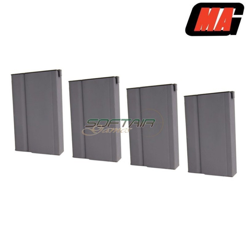 Set 4 Caricatori Monofilari Mass Grey 190bb Acciaio Per M14 Aeg Mag (mag-014)