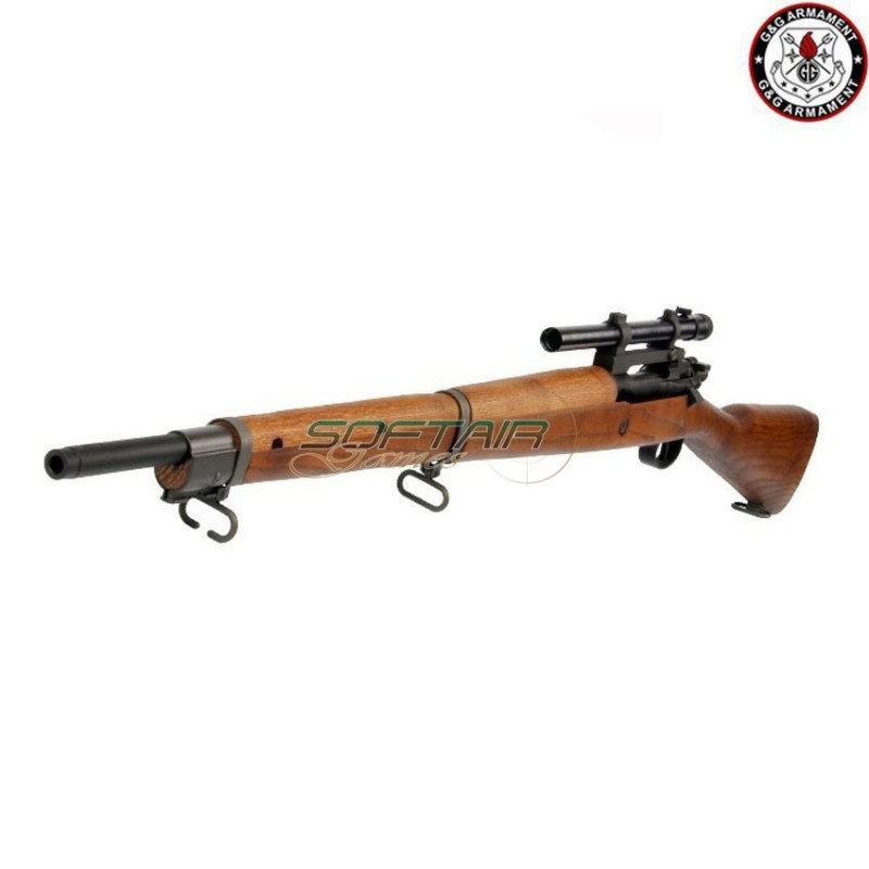 Gas Rifle  M1903 A4 With Scope Springfield Real Wood Gm1903a4 G&g (gg-gm1903)