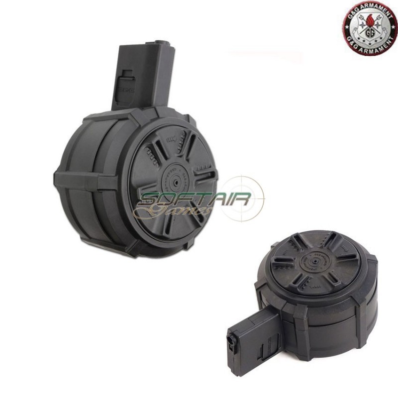 Combo With Lipo Battery Electric Auto Drum Magazine 2300bb M4/m16 Aeg Black G&g (gg-08170)