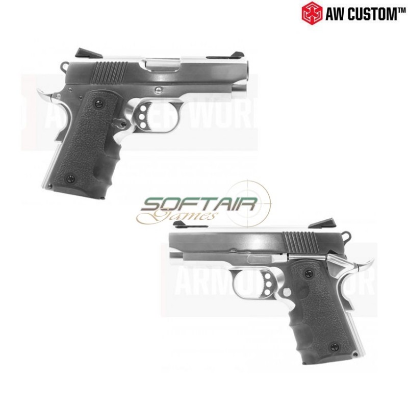 Gas Gbb Pistol V10 Custom Silver 1911 Compact Armorer Works (aw-110649)