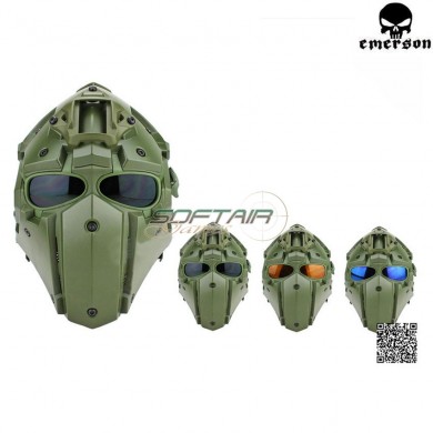 Maschera Integrale Ronin Style Olive Drab Deluxe Ventilata C/nvg Mount Emerson (em6646v)