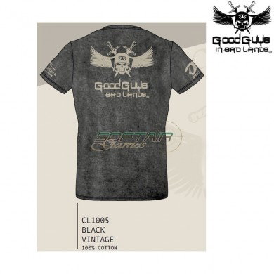 T-shirt Vintage Black Good Guys In Bad Lands (ggbl-cl1005)
