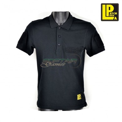 Polo Tattica Nera Con Velcro Patcheria (lp-pl004)