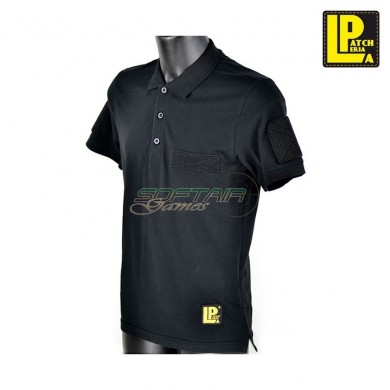Polo Tattica Nera Con Velcro Patcheria (lp-pl004)