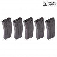 Set 5 Caricatori Monofilari Polimero 70bb Black Per M4/m16 Specna Arms® (spe-05-005261)