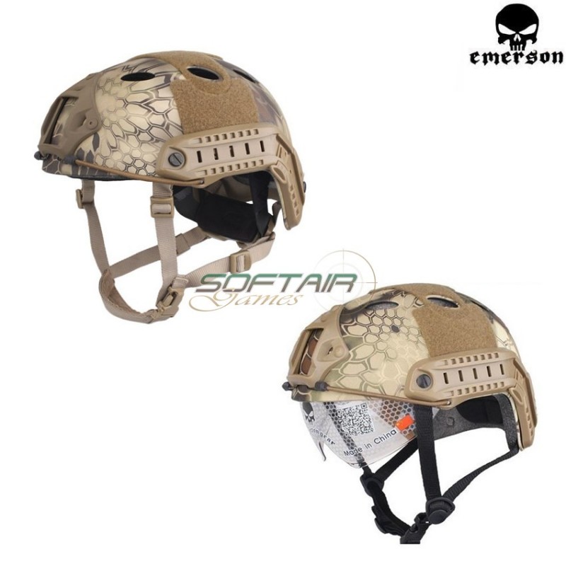 Elmetto Fast Pararescue Jumpers Highlander Con Occhiale Emerson (em8819h)