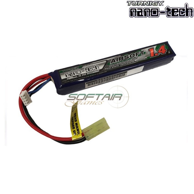 Batteria Lipo Connettore Tamiya 1400mah 11.1v 15~25c Turnigy Nano-tech (1240)