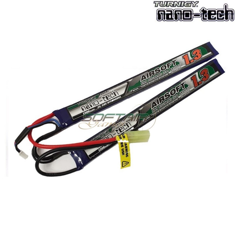 Batteria Lipo Connettore Tamiya 1300mah 7.4v 25~50c Turnigy Nano-tech (17289/1269)