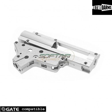 New Pacche Gearbox Split Silver Cnc Qsc Sr25 8mm Retroarms (ra-7213)