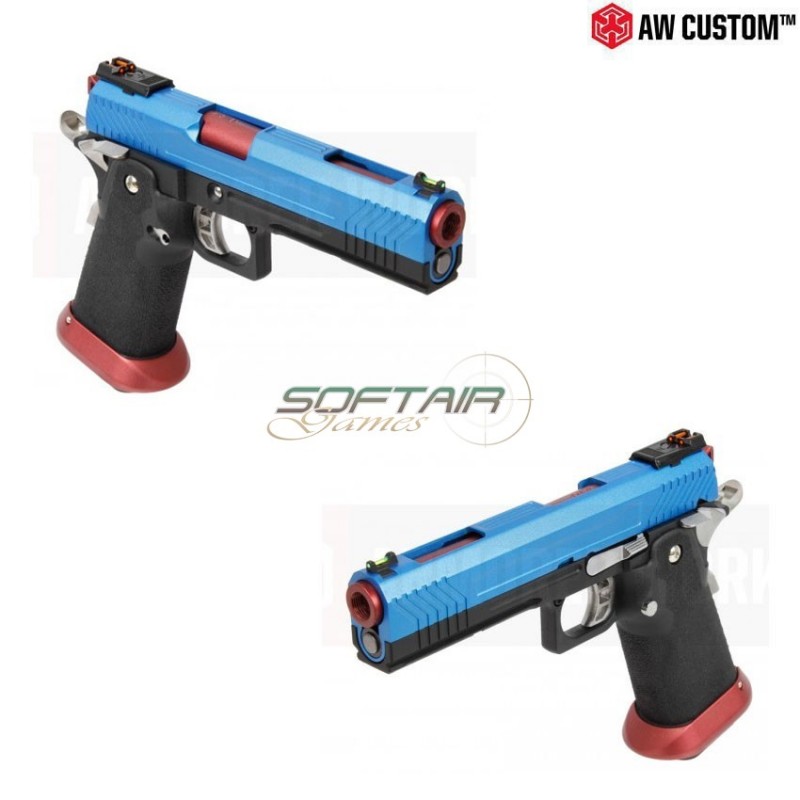Pistola A Gas Hi-capa Full Blue Carrello & Black Frame & Red Barrel Gbb Armorer Works (aw-hx1105)