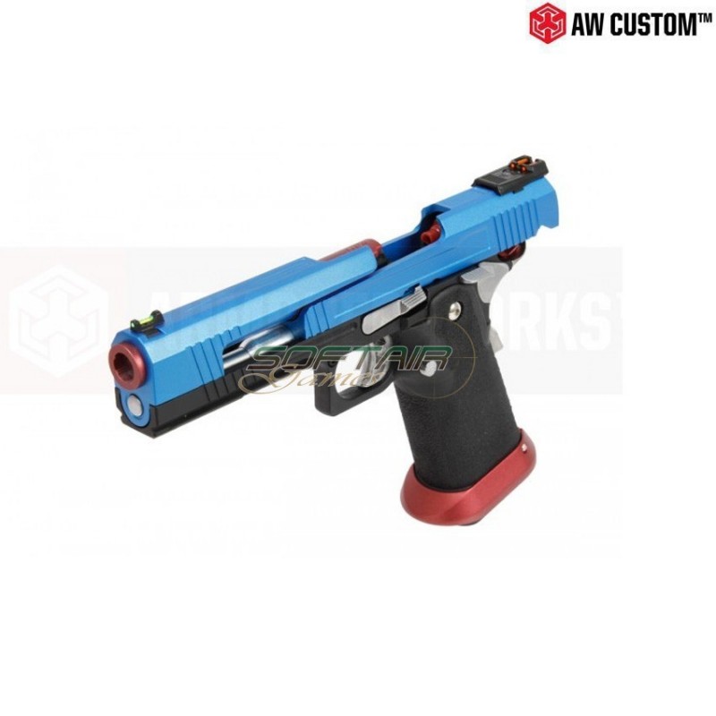 Pistola A Gas Hi-capa split Full Blue Carrello & Black Frame & Red Barrel Gbb Armorer Works (aw-110502)