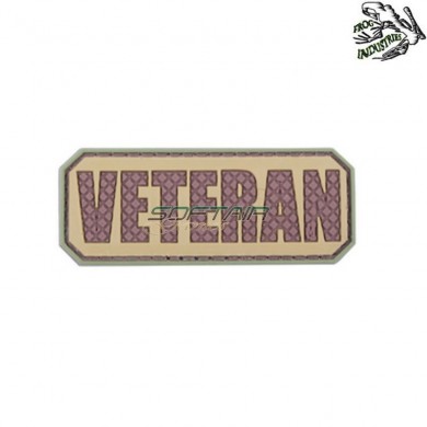 Patch 3d pvc veteran olive frog industries® (fi-006388-od)