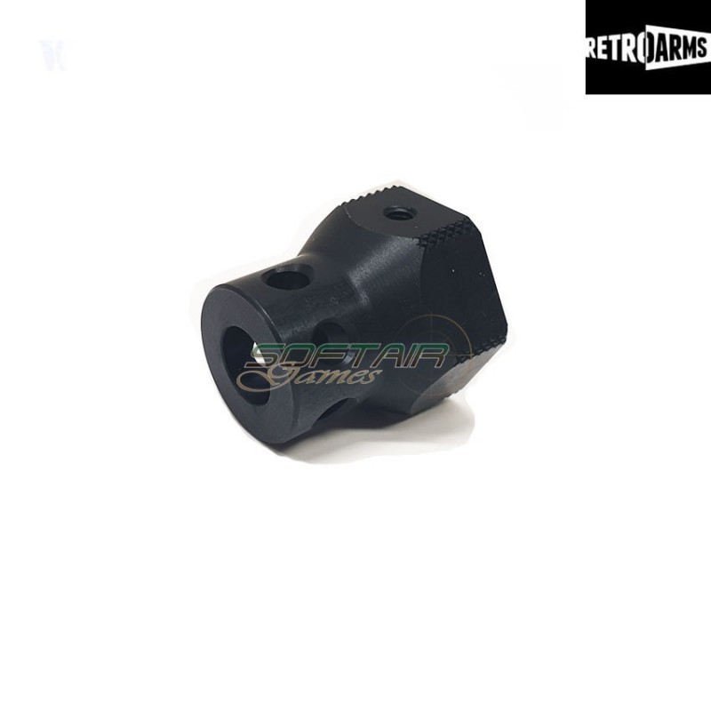 Flash hider cnc type g black 14mm positive retroarms (ra-7557)