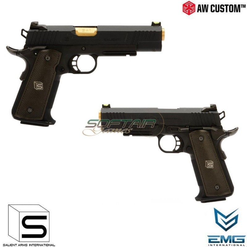 Pistola a gas 1911 emg red gbb black salient arms armorer works (aw-sai-110841)