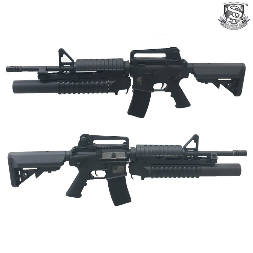 Electric Rifle M4a1 With M3 Launcher Grenades Black Electric Rifle M4a1 With M3 Launcher Grenades Black