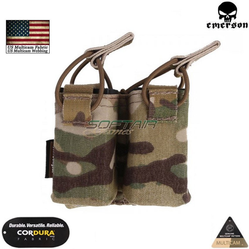 Tasca doppia multicam® genuine usa caricatori pistola per vest ss fac tac style emerson (em6374-mc)