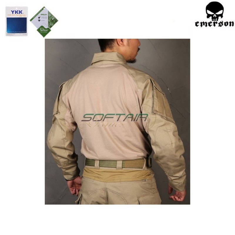 Tactical g3 combat shirt khaki emerson (em9422kh)