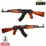 Electric blowback rifle ak47 kalashnikov full metal & real wood cybergun (120916)