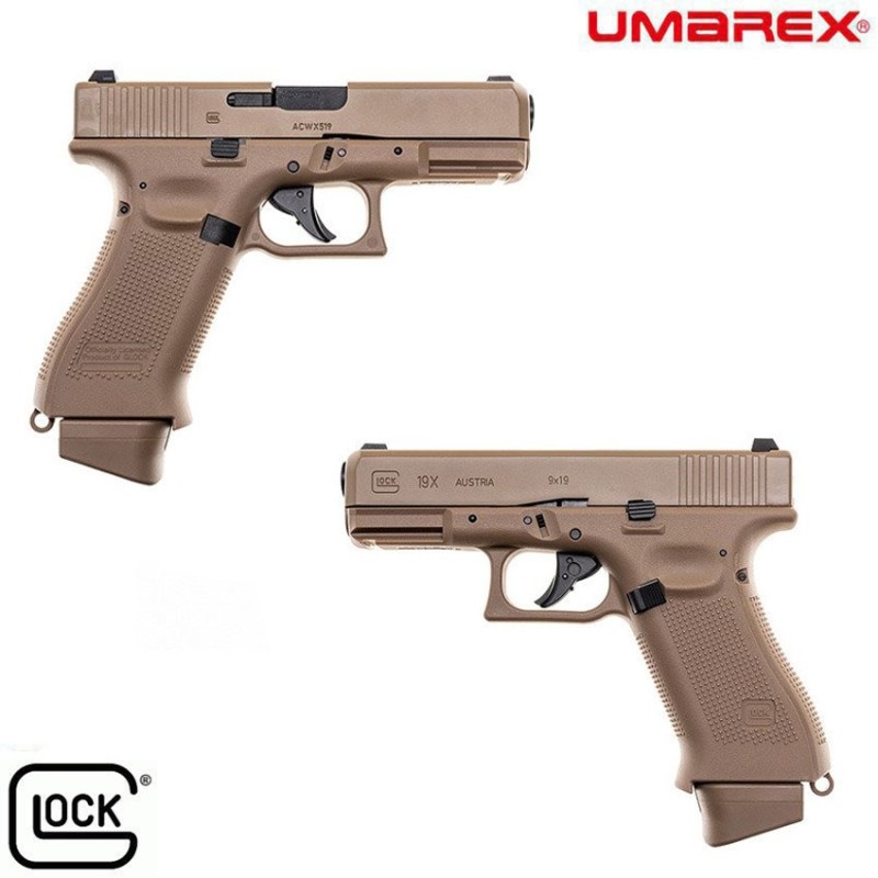 Pistola a co2 glock 19X flat dark earth umarex (um-30618)
