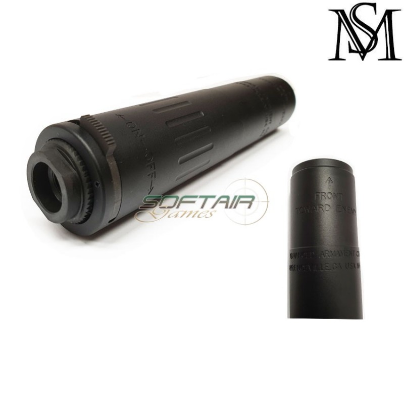 Aac m4 2000 style black silencer milsim series (ms-as-s002-bk)