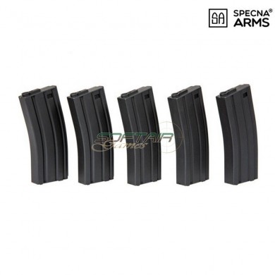 Set 5 mid-caps polymer magazines 120bb black for m4/m16 specna arms® (spe-05-025503)
