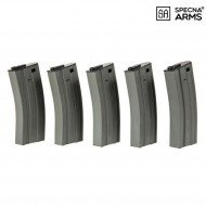Set 5 mid-caps metal magazines 120bb grey for m4/m16 specna arms® (spe-05-025505)