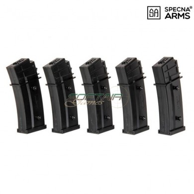 Set 5 caricatori monofilari polimero 120bb black per g36 specna arms® (spe-05-025711)