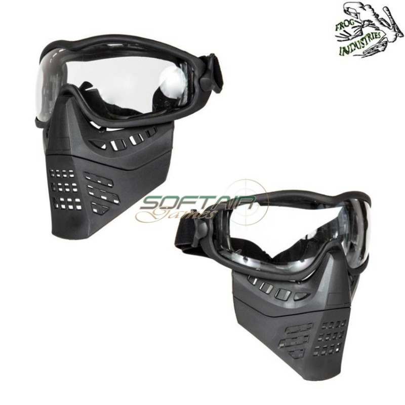 Maschera ant black a lente clear frog industries® (fi-026648-bk-cl)