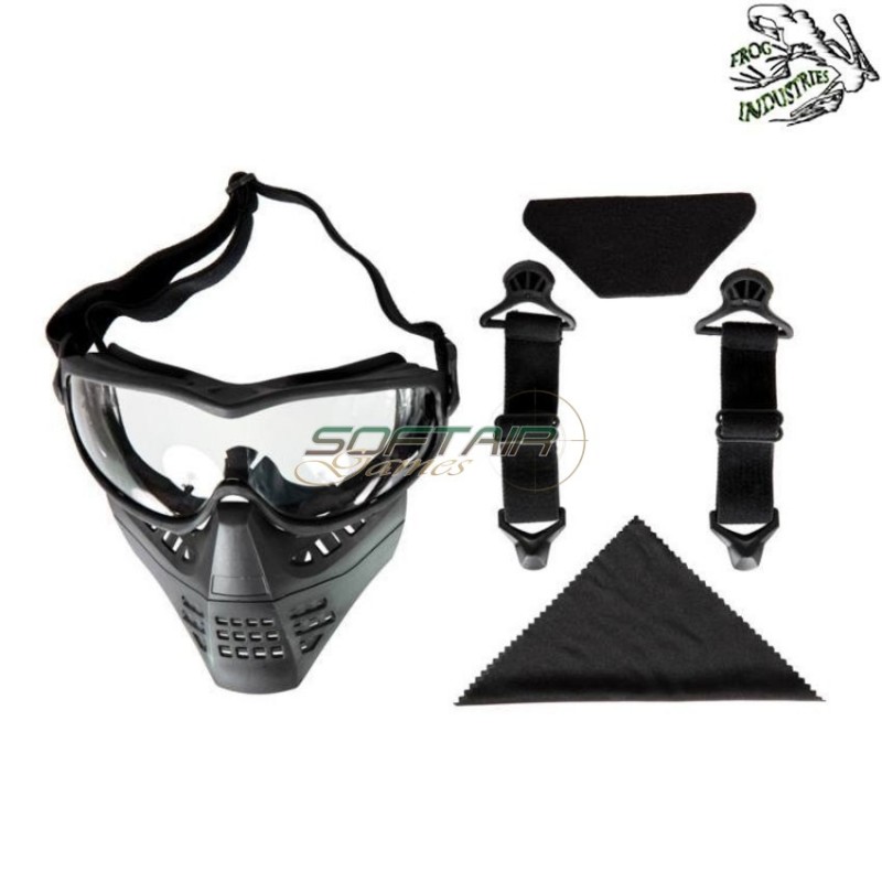 Maschera ant black a lente clear frog industries® (fi-026648-bk-cl)