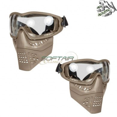 Maschera ant dark earth a lente clear frog industries® (fi-026652-de-cl)