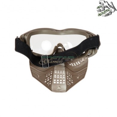 Maschera ant dark earth a lente clear frog industries® (fi-026652-de-cl)