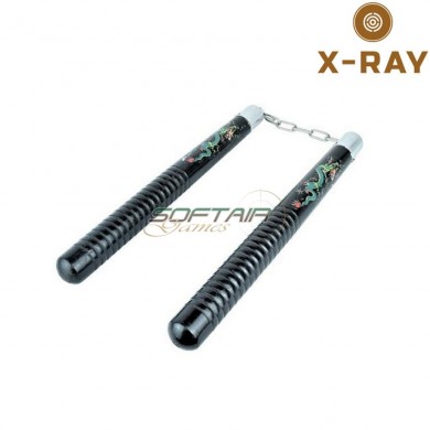 Nunchaku legno nero draghi cinesi x-ray (xr-982)
