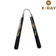 Nunchaku black hard rubber chinese dragons x-ray (xr-989)