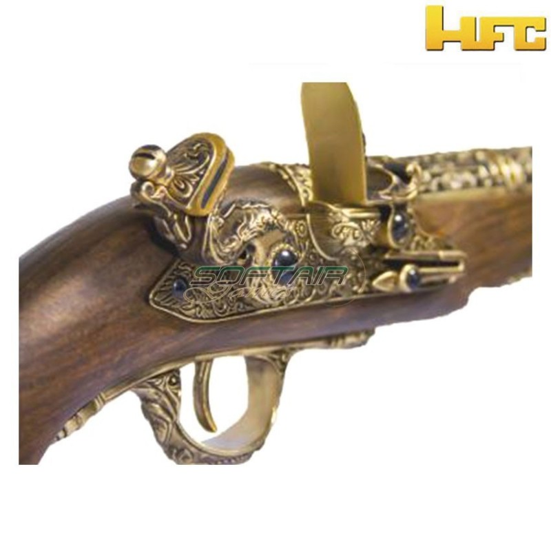 Gas pistol pirate flintlock 18th century gold hfc (hfc-211996)