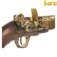 Gas pistol pirate flintlock 18th century gold hfc (hfc-211996)
