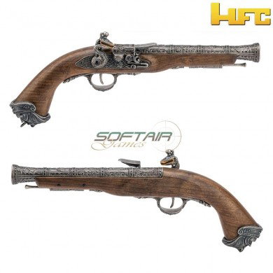 Pistola a gas pirate flintlock 18th century silver hfc (hfc-211997)