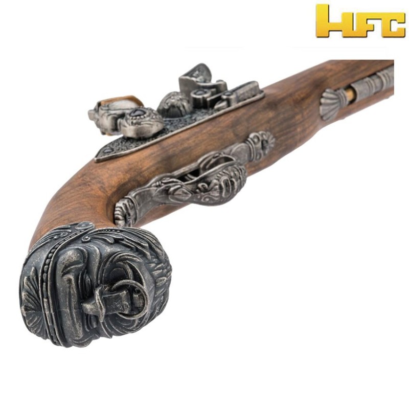 Pistola a gas pirate flintlock 18th century silver hfc (hfc-211997)