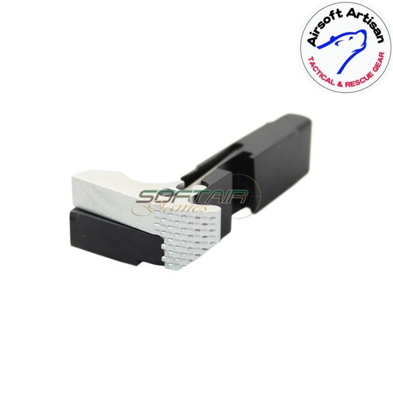 Ambi magazine catch silver cnc for glock marui/we/vfc series airsoft artisan (aa-glock-02-sv)