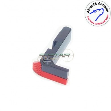 Ambi magazine catch red cnc for glock marui/we/vfc series airsoft artisan (aa-glock-02-rd)