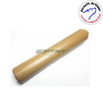 Silencer dark earth 35x220mm 762 type 14mm ccw airsoft artisan (aa-sil-01-de)